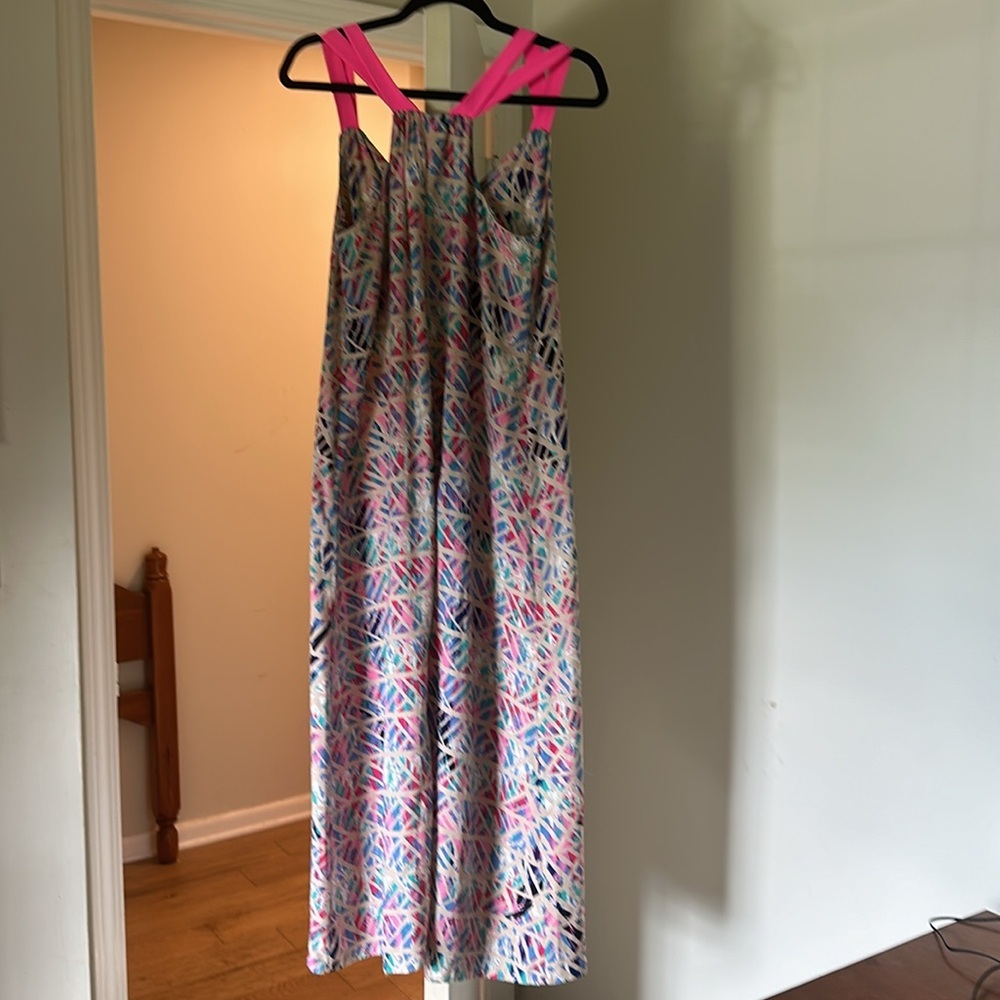 Buddy Love Maxi Dress | Bright Abstract Print Resort Vacation Sundress - Picture 5 of 6